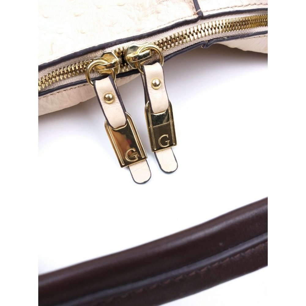 G.I.L.I. QVC Cream Ostrich Leather XL Hobo Bag - Picture 8 of 10